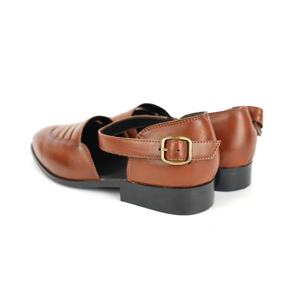 Nawabi Ankle-Strap Sandals - Tan