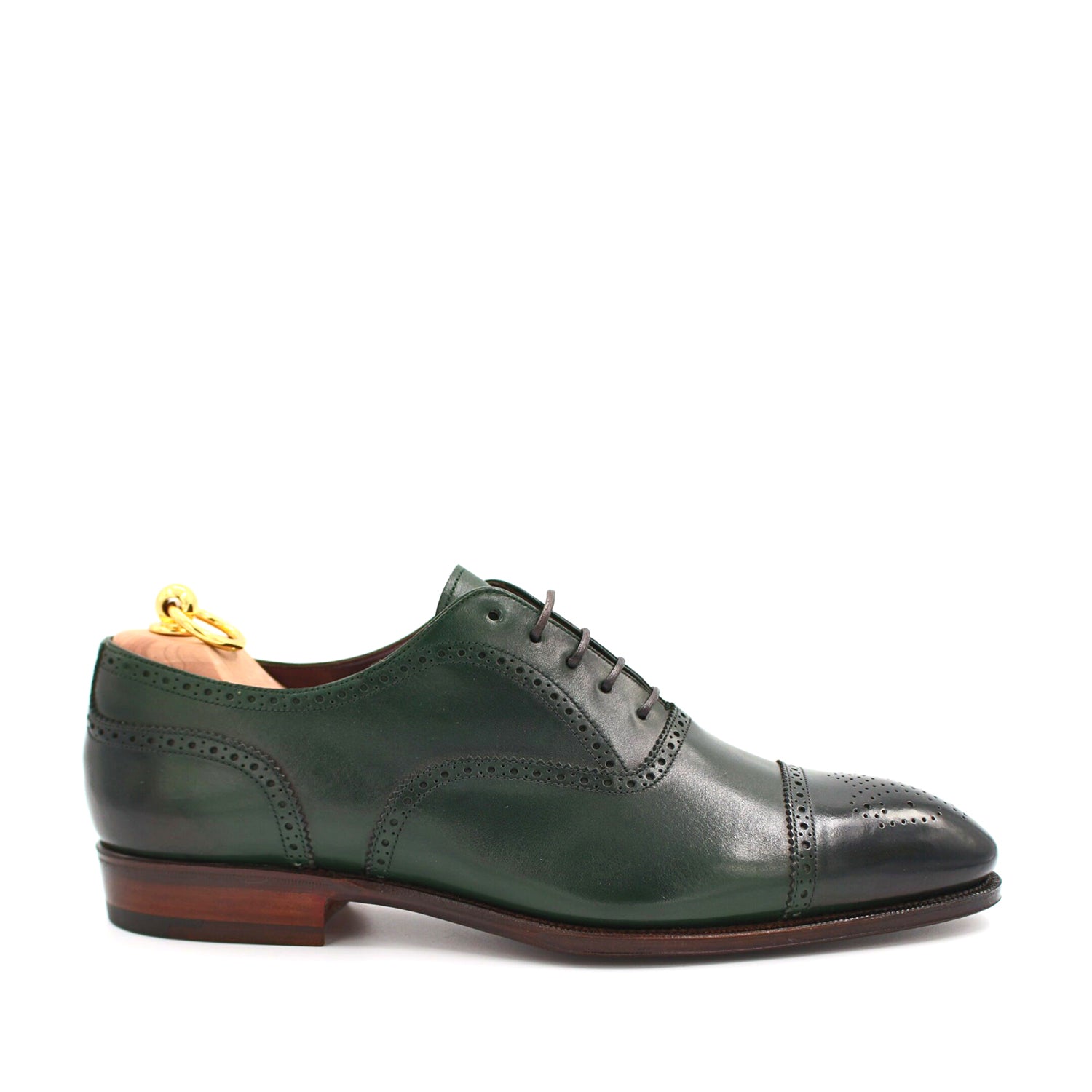 Classic Design Pure Solid Leather Oxford Shoe Green