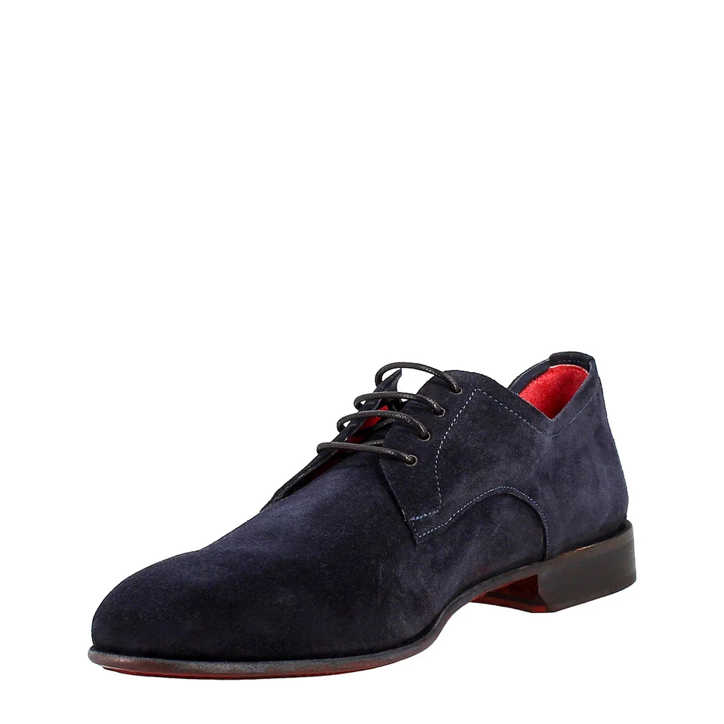 blue Derby Shoes in Suede