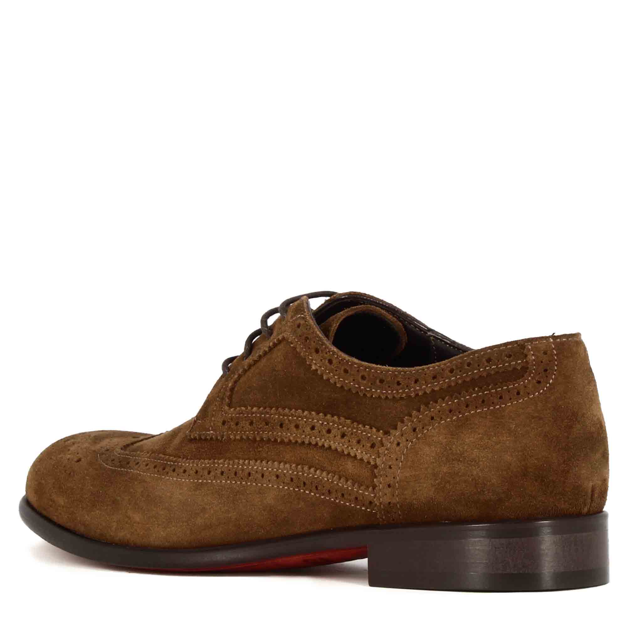 Brown Suede Derby Shoes