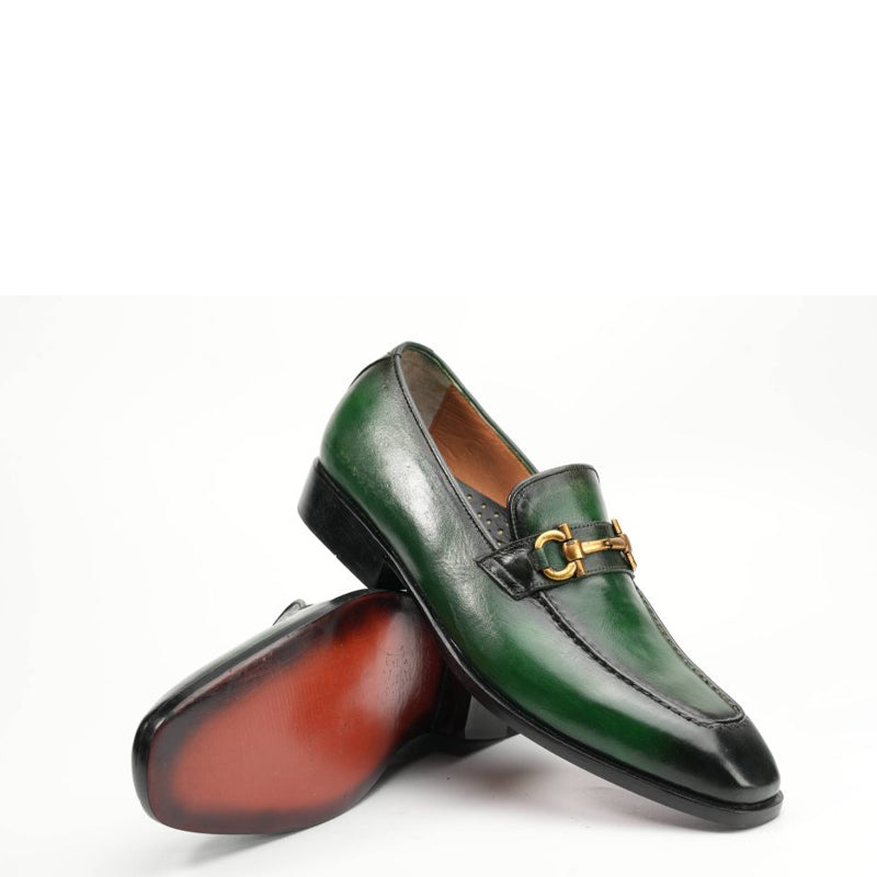 Raised Lake Stitch Apron Toe Green Men's Horsebit Loafer Green