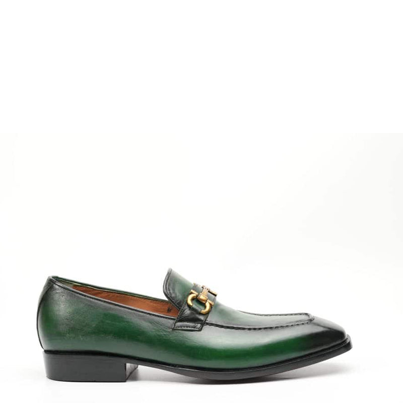 Raised Lake Stitch Apron Toe Green Men's Horsebit Loafer Green