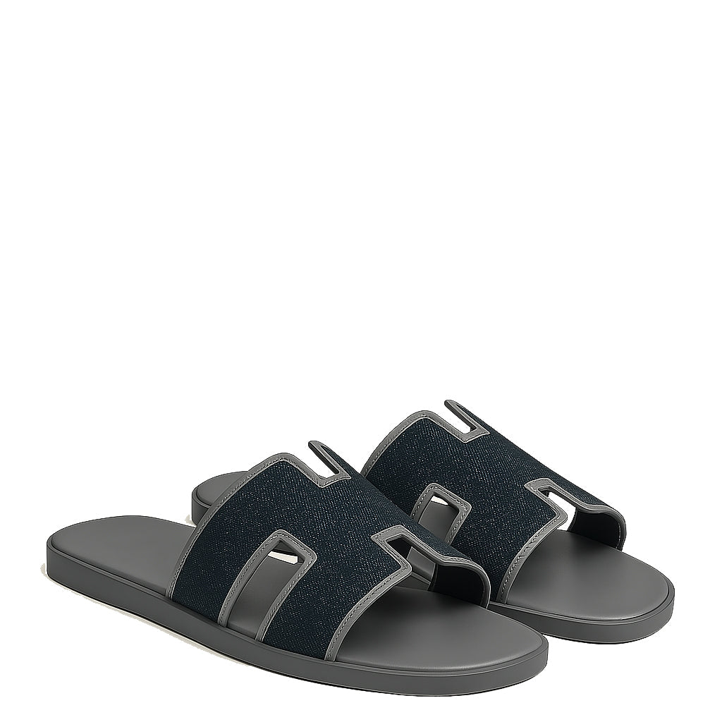 Haven Textured H Style Dual Slip-On in Canvas Blue and Beige