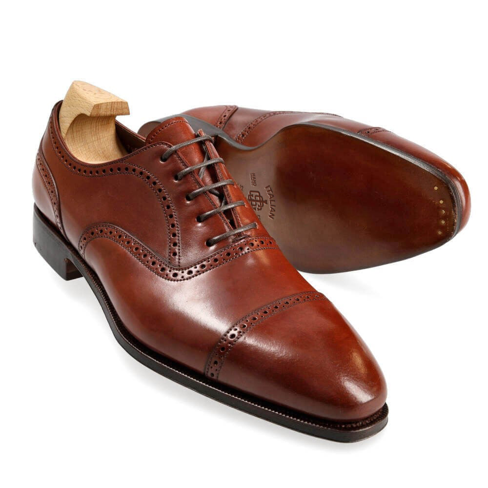 Polished Leather Cap-Toe Formal Oxford Shoe