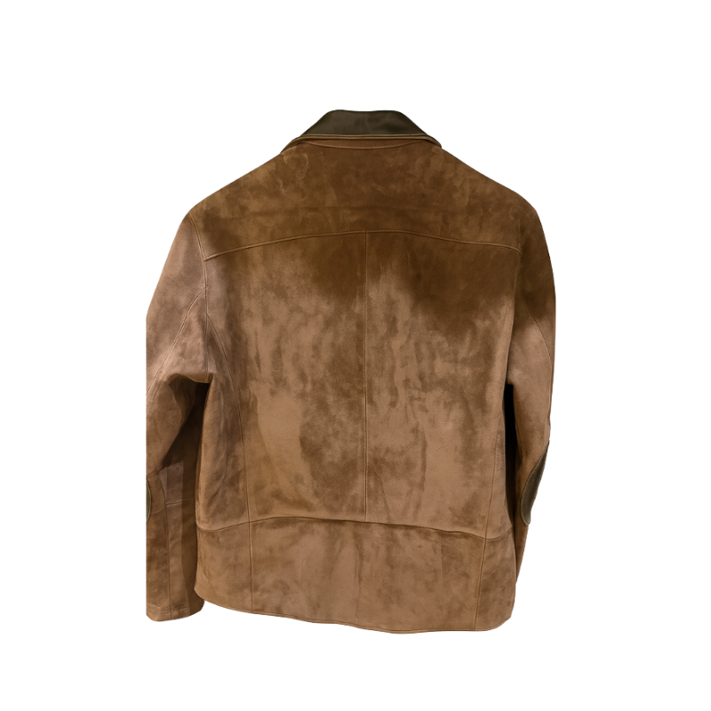 Italian Handcrafted Brown Suede Leather Jacket