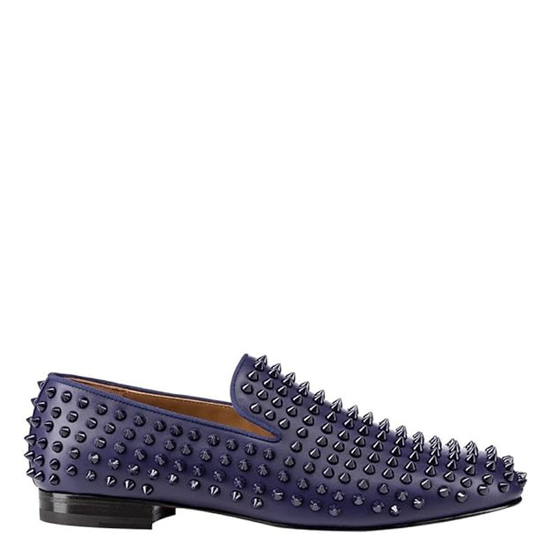 Men Suede Studded Slip On Loafers