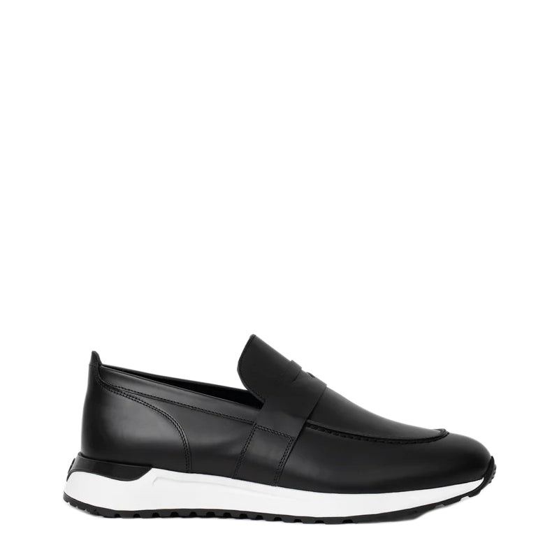 Black Leather Men's Sneaker