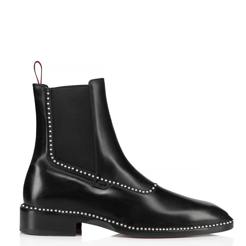 Studded Leather Chelsea Boots For Men