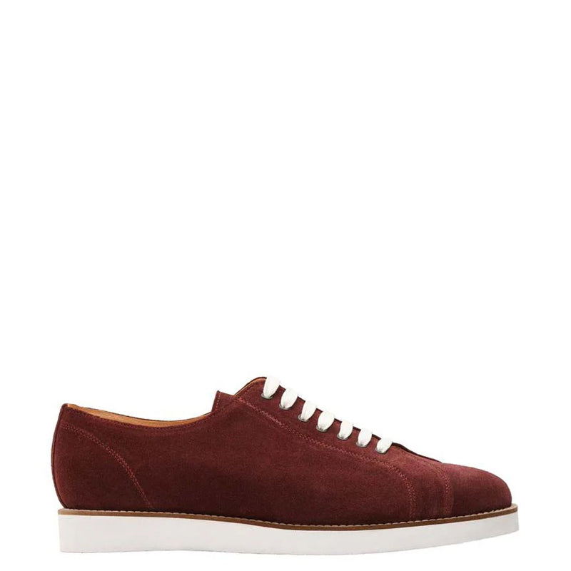 Classic Handmade Suede Lace-Up Tan Sneaker