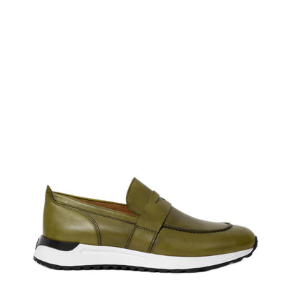 Wine Leather Men's Sneakers