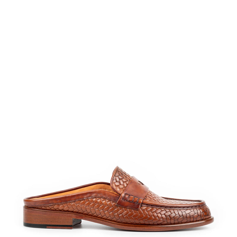 Men Handmade Solid Leather Black Mule