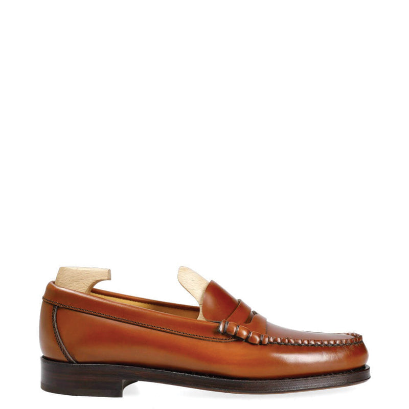 Penny Handmade Polished Leather Burgundy Loafer