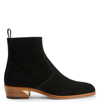 Handmade Suede Leather Side Zipper Ankle Brown Boot