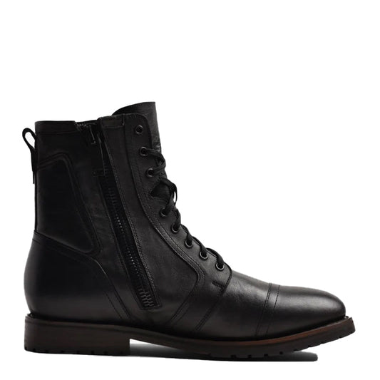 Shadow Craft Leather Zip-Up High Ankle Boots