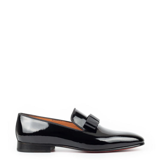 Patent Penny Solid Leather Black Loafer