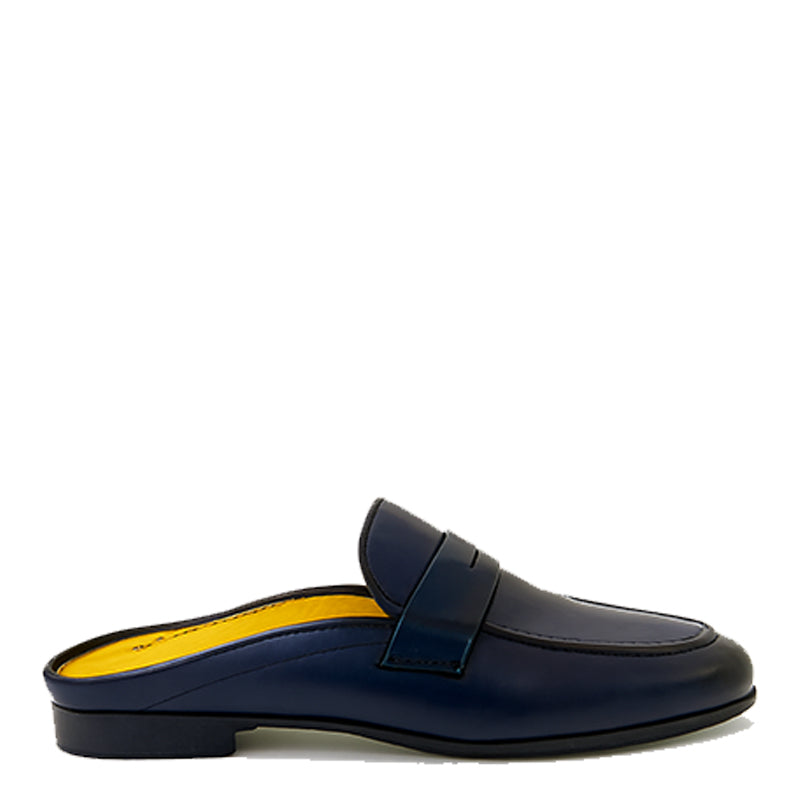 Luxe & Sleek Blue Leather Mule