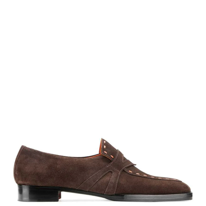 Classic Design Penny Suede Leather Brown Loafer