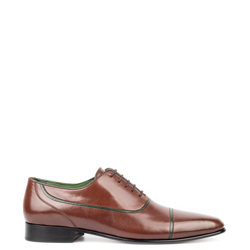 Premium Shiny Leather Lace-Up Formal Oxford Green Shoe