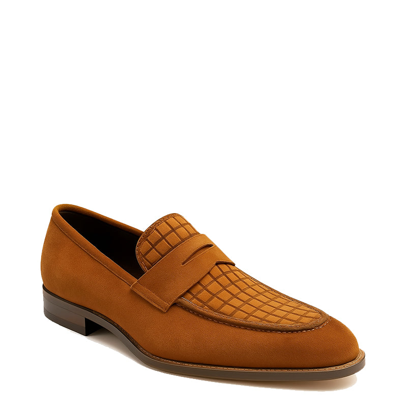 Suede Royale Leather Printed Blue Loafer