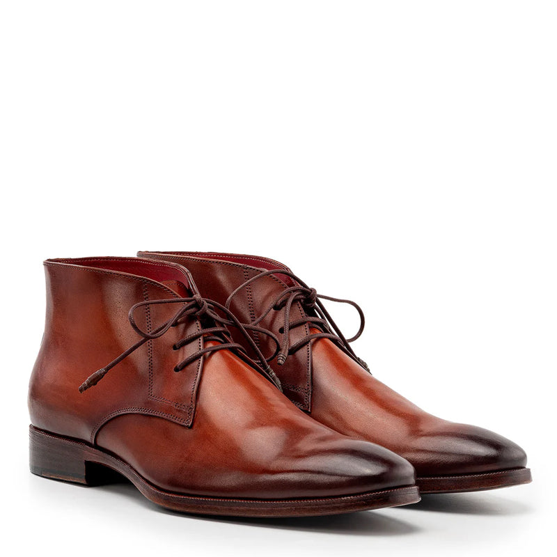 Men Custom Handmade Lace-Up Leather Chukkas Boots