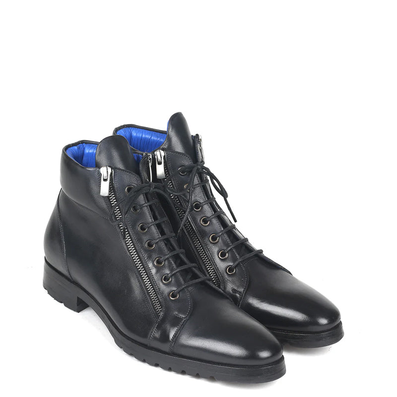 Men Custom Handmade Leather Side Zipper Ankle Boot Tan