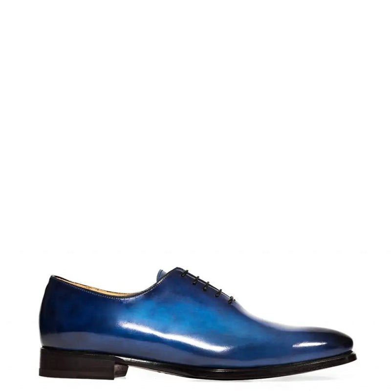 Classic Plain Solid Shiny Leather Oxford Grey / Black Shoe