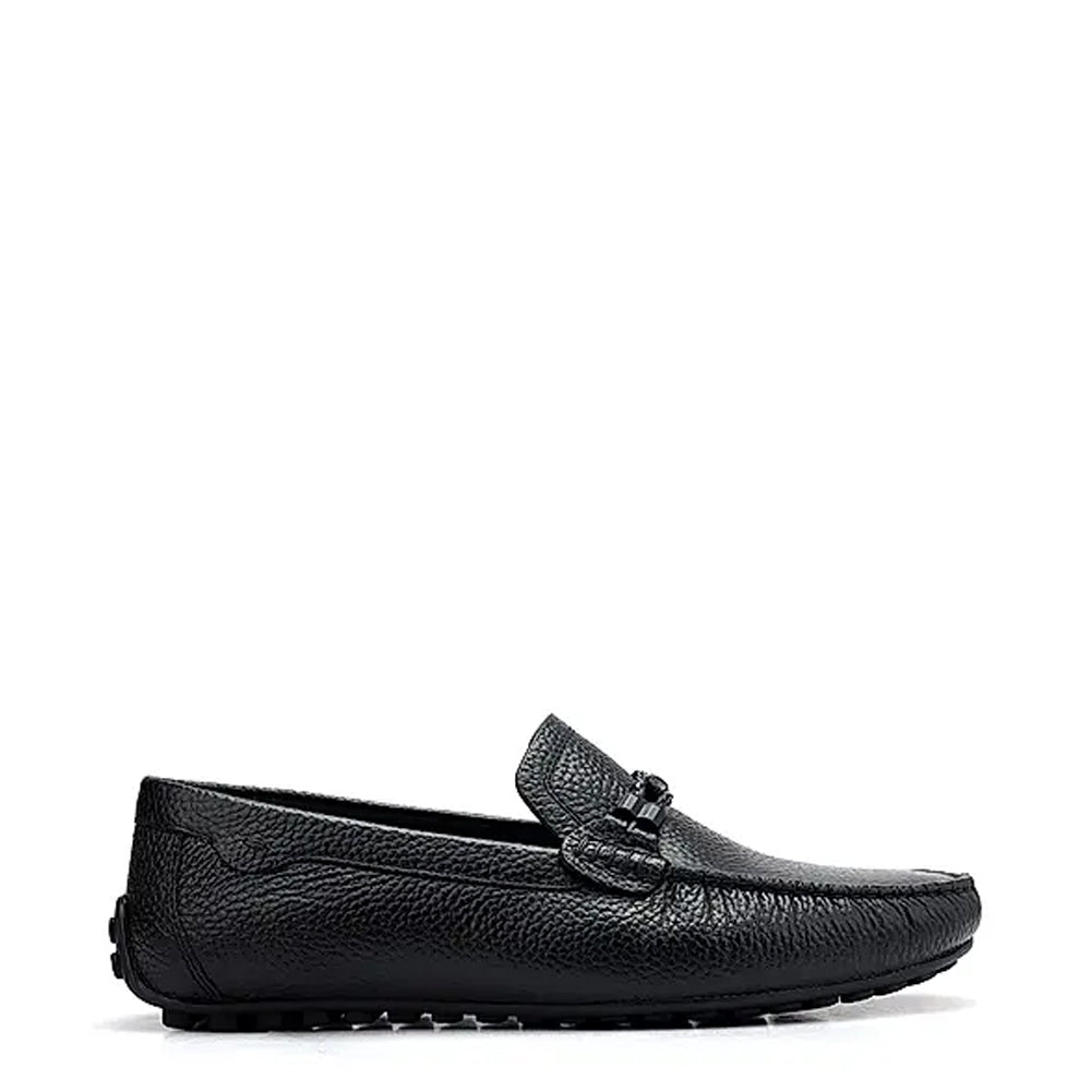 Men Textured Leather Driving White Loafer