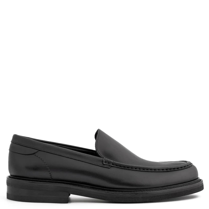 Round Toe Slip-On Leather Brown Loafer