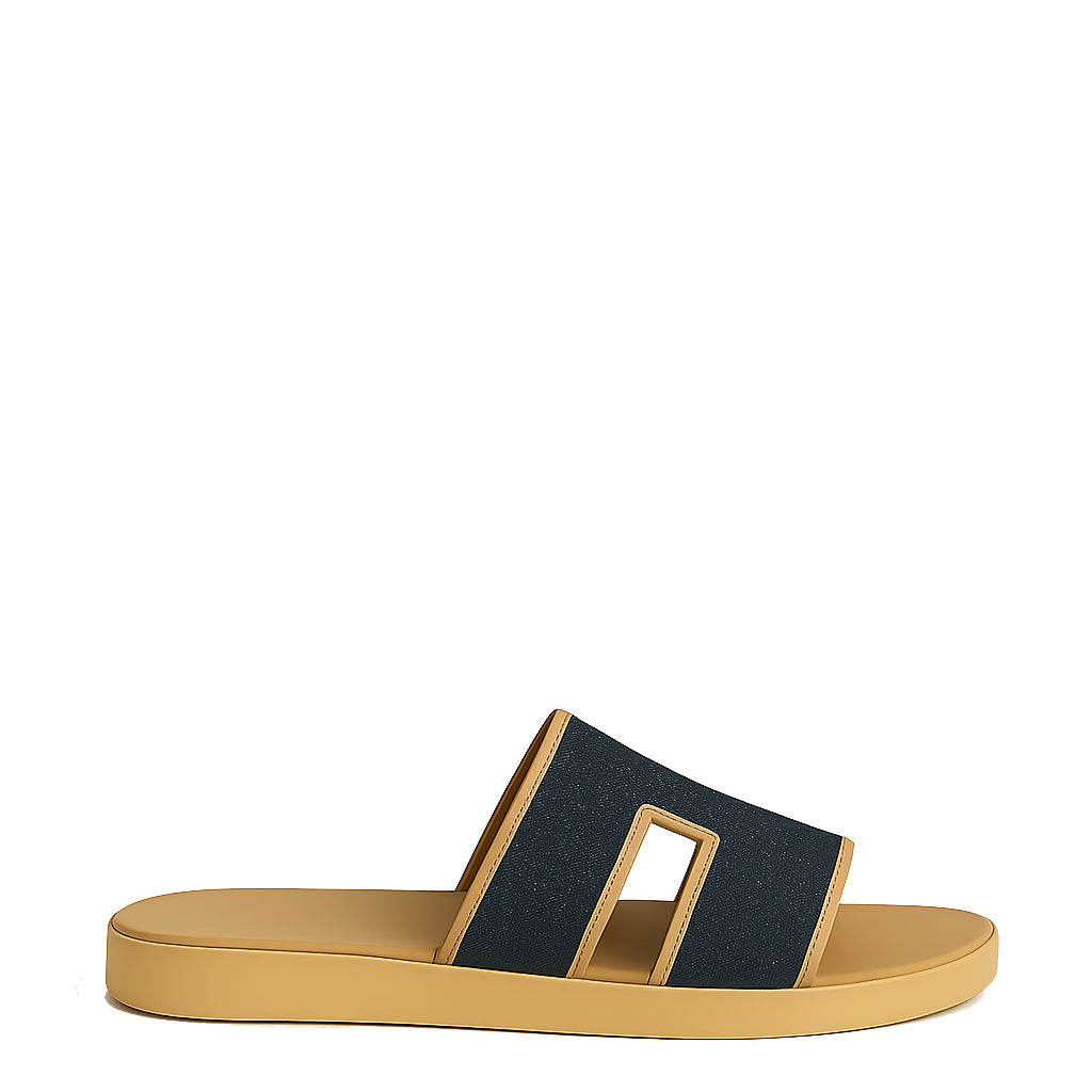 Haven Textured H Style Dual Slip-On in Canvas Blue and Beige