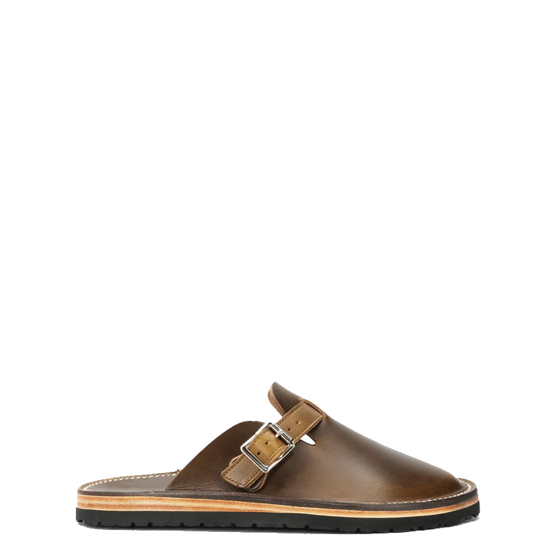 Buckle Clogs Slit Sandal Black