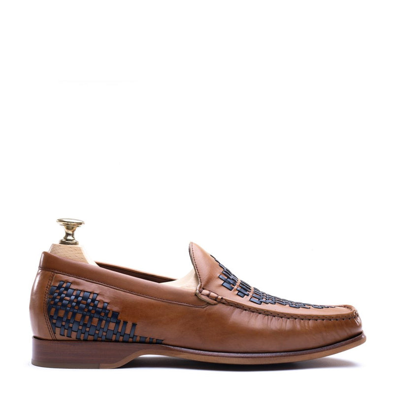 Men Slip-On Leather Tassel Loafer Brown