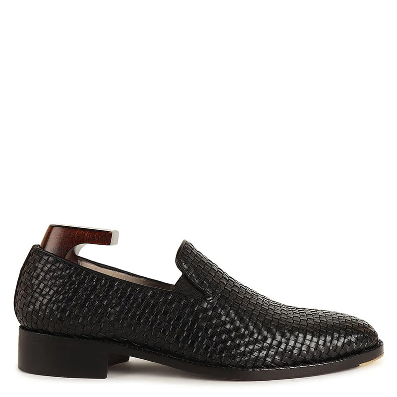 Premium Handmade Woven Leather Loafers For Men