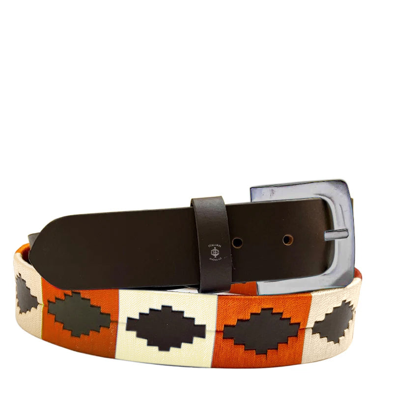 Premium Stile Polo Handmade Leather Silver Buckle Belt