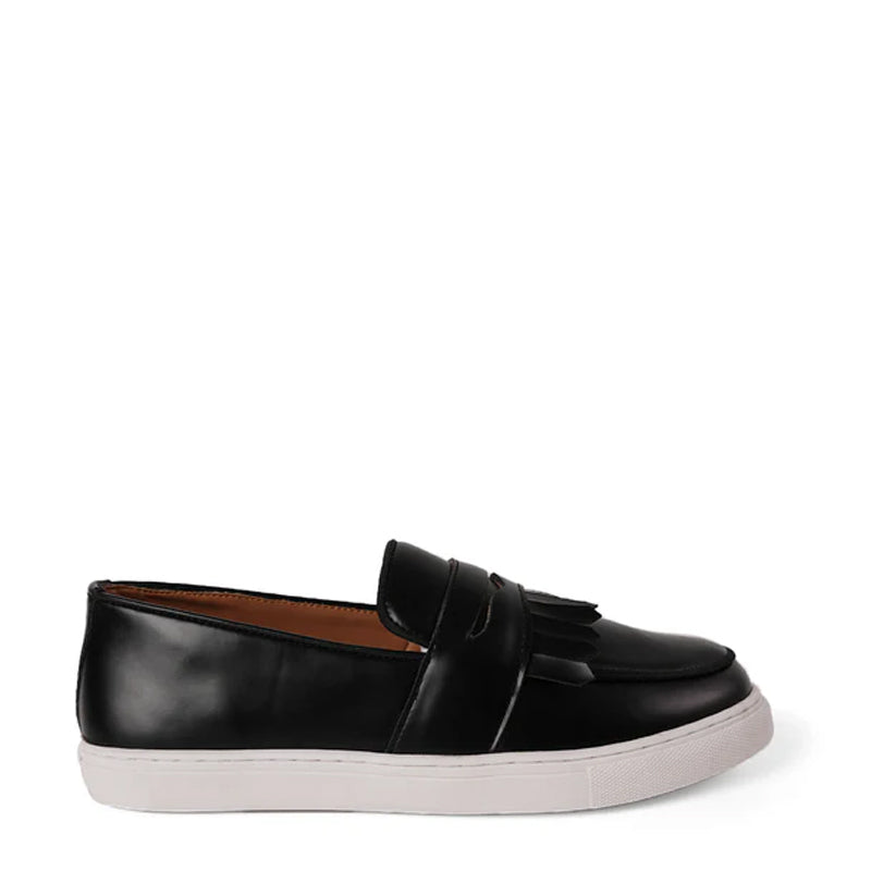 Premium Slip-ON Leather Sneaker With Fringe