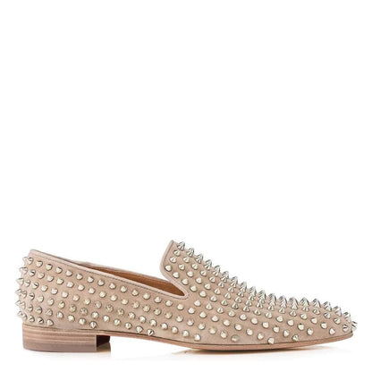 Men Suede Studded Slip On Loafers