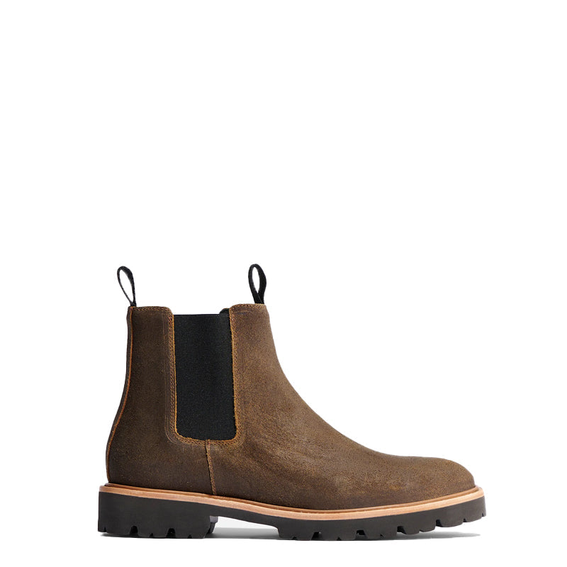 Midnight Double Strip Leather Brown Chelsea Boot