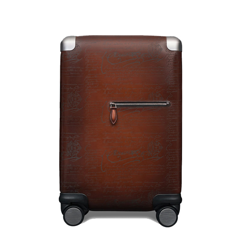 Eel Leather Black Trolley Case
