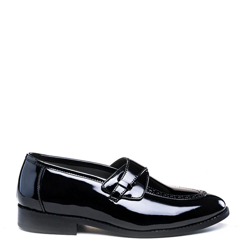 Men Classic Patent Shiny Leather Loafers