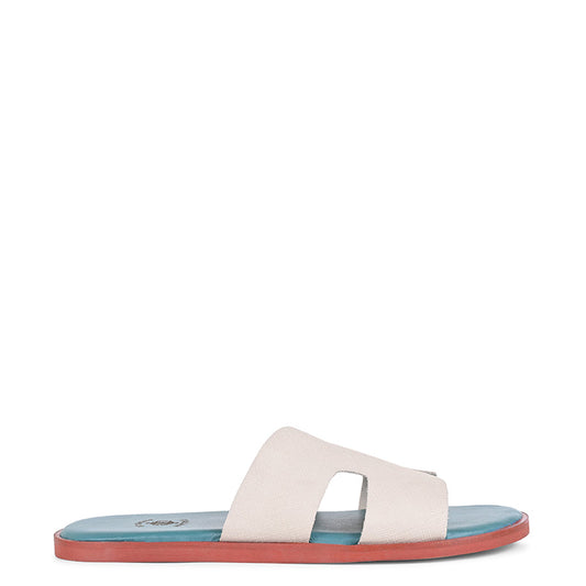Luxury H-Style Leather Sky Blue Slipper For Men