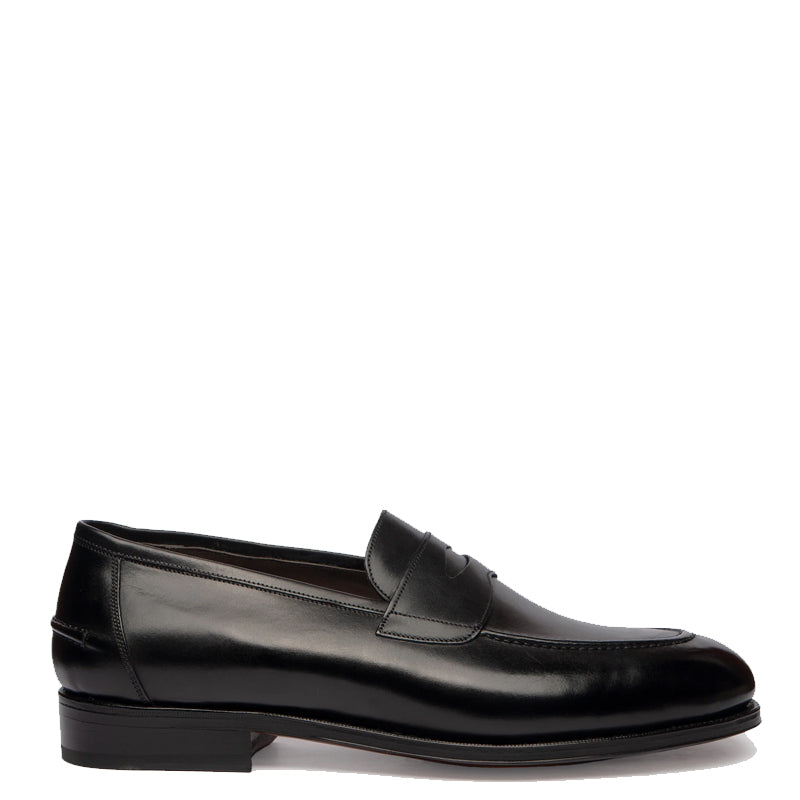 Polished Plain Leather Penny Brown Loafer For Men