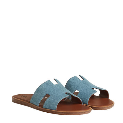Haven Epsom H Style Slip-On Beige Blue
