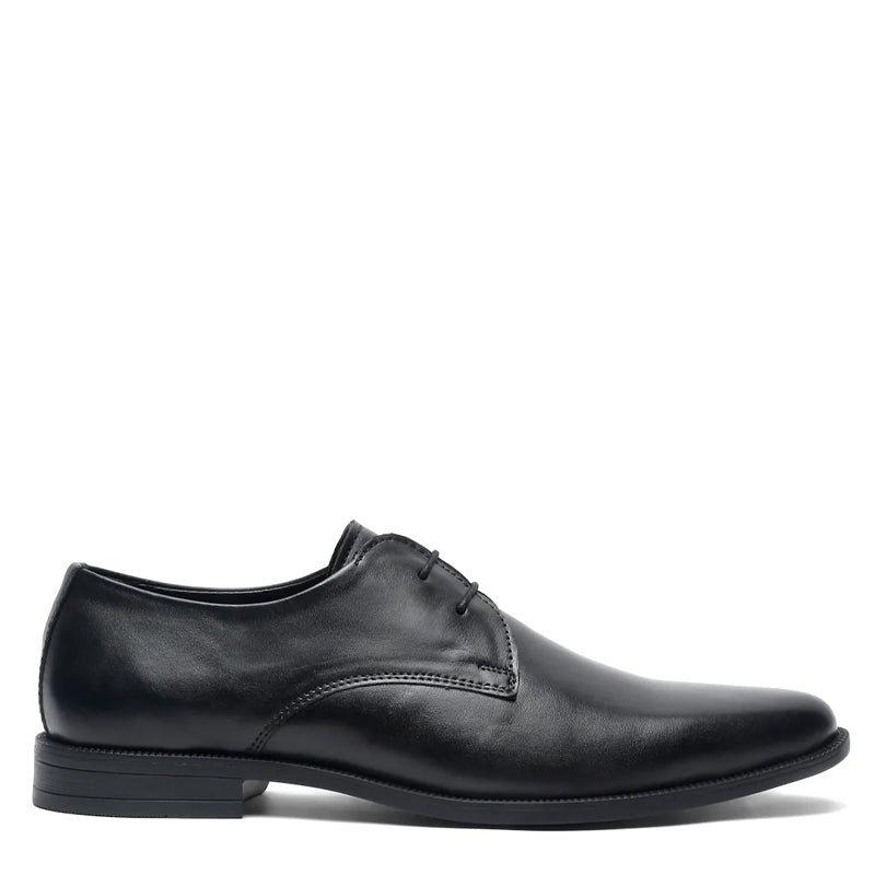 Leather Lace-Up Solid Derby Brown Shoe