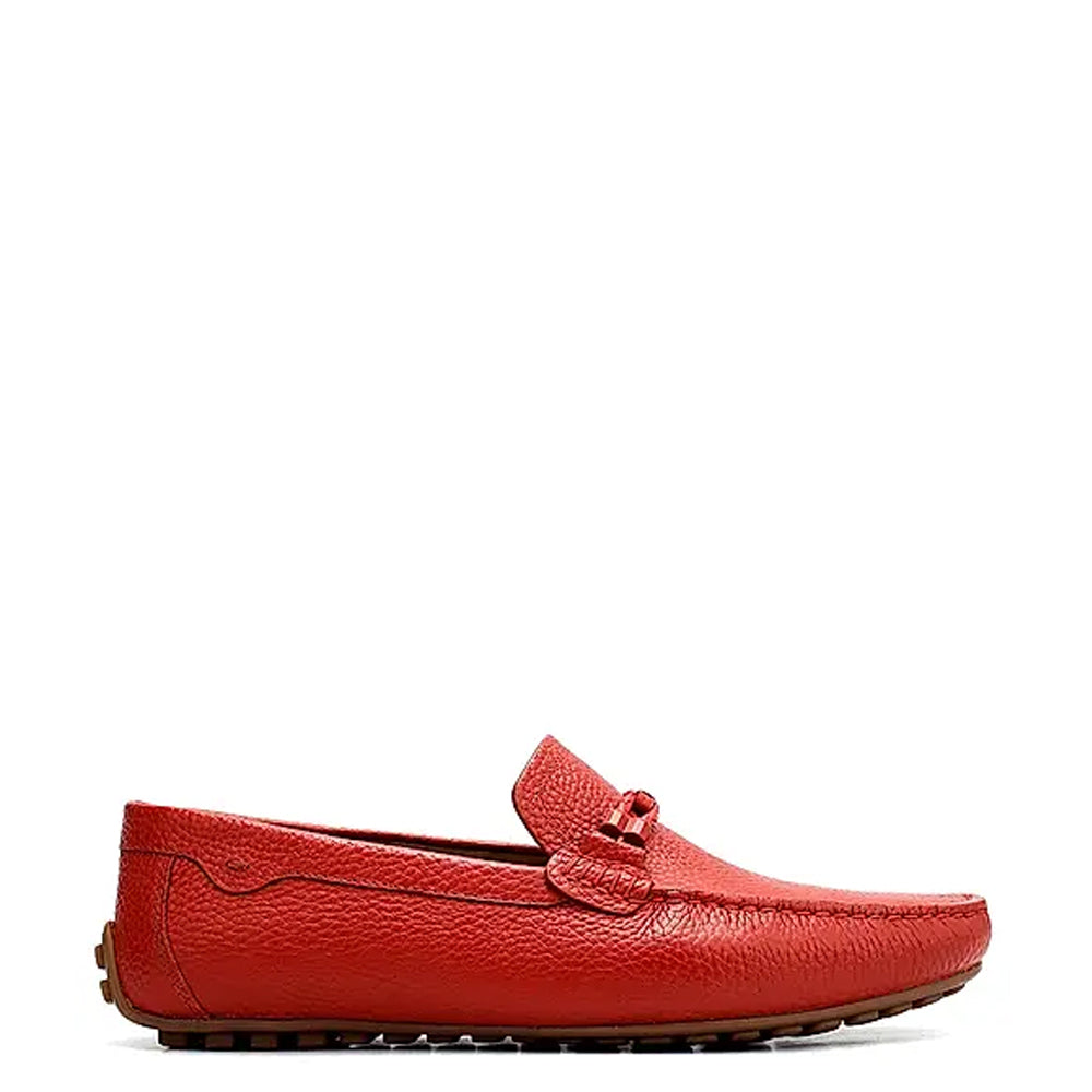 Men Textured Leather Driving Black Loafer