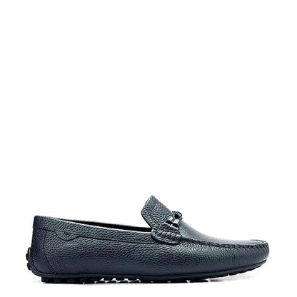 Men Textured Leather Driving White Loafer