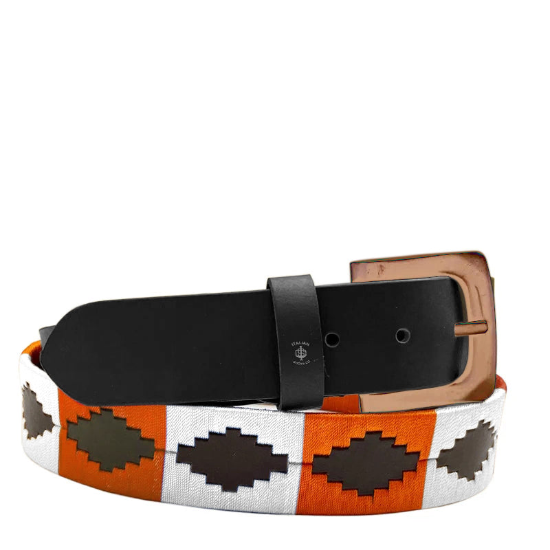 Men Stile Polo Handmade Leather Copper Buckle  Belt