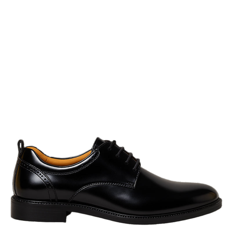 Obsidian Black Leather Lace-up Formal Shoe