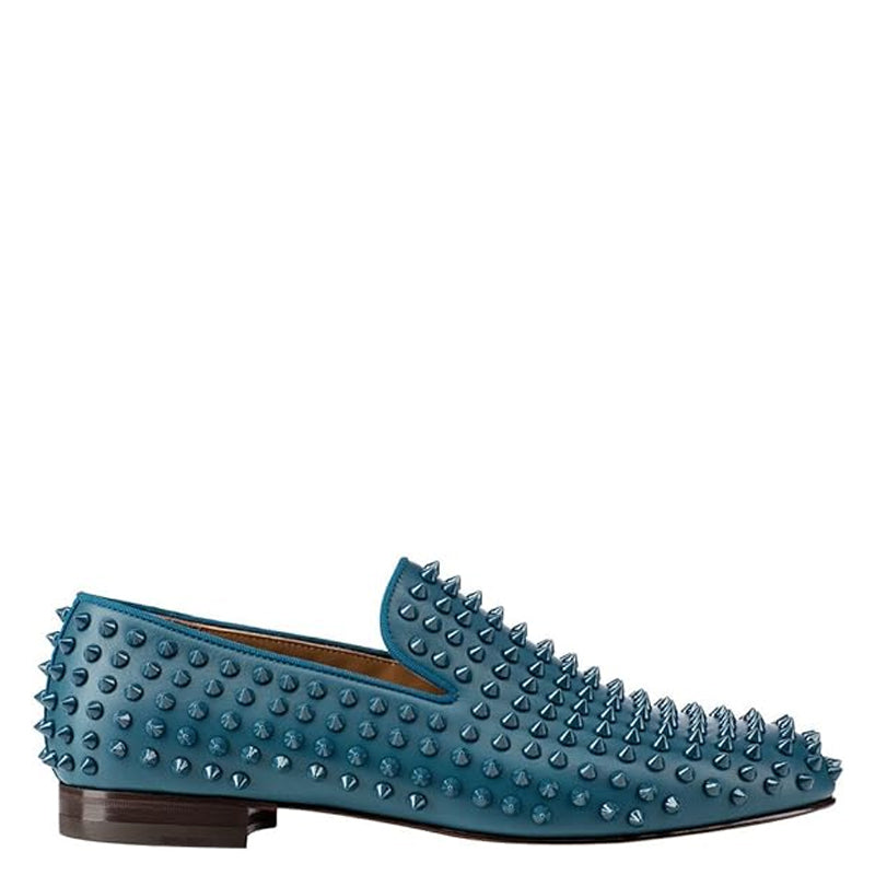 Men Suede Studded Slip On Loafers