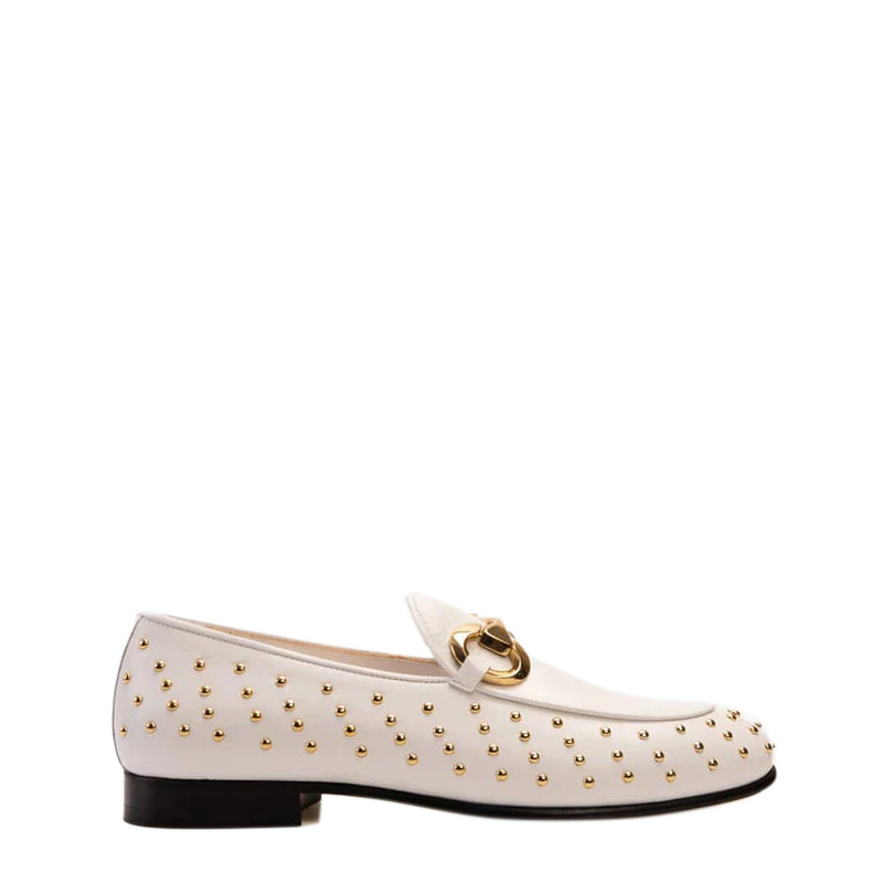 Black Spike Leather Bit Dress Loafer Men Shoe