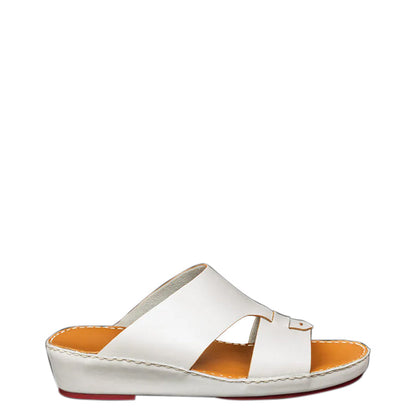 Premium Open Toe Leather Stich Comfort Arabic Off White Sandal