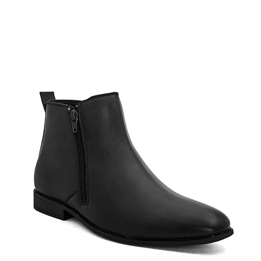 Handmade Leather Formal Side Zipper Boot Black